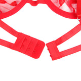 Subblime - 954321 Sujetador + Tanga + Ligueros Estampado De Corazones Rojo S/m