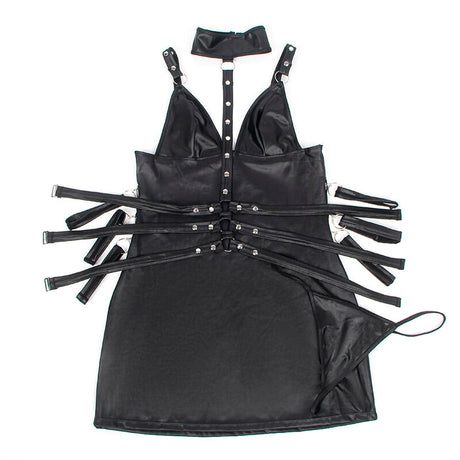 Subblime - 954406 Vestido Bondage De Cuero Negro S/m