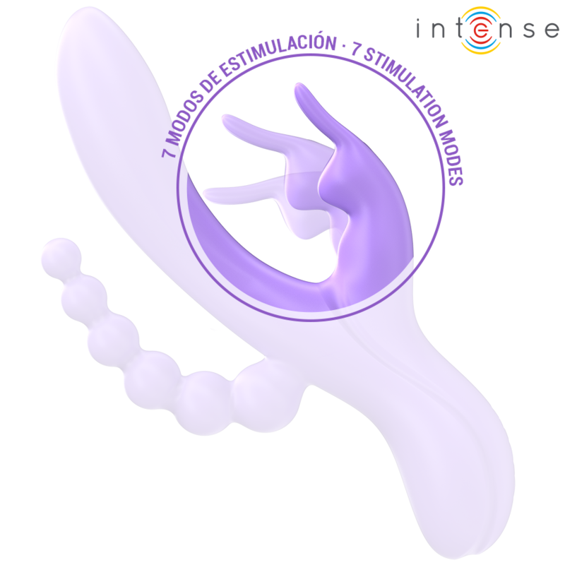 Intense - Miko Triple Vibrador Rabbit & Estimulador & Anal 7 Vibraciones Morado