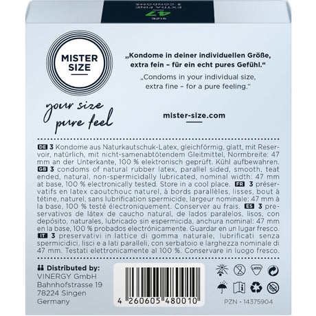 Mister Size - Preservativos Talla Xs 47 Mm (3 Unidades)