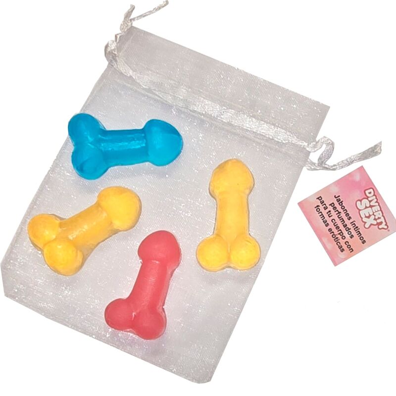 Diablo Picante - 4 Mini Jabones Perfumados Forma Pene