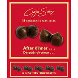 Caja Roja Sexy Forma De Teta Chocolate Negro 8 Unidades
