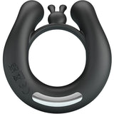 Pretty Love - Dahlia Anillo Vibrador + Estimulador De Clítois 12 Vibraciones Negro