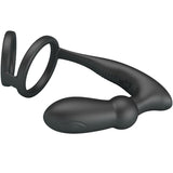 Pretty Love - Emoni Anillo Pene + Plug Anal 12 Vibraciones Negro