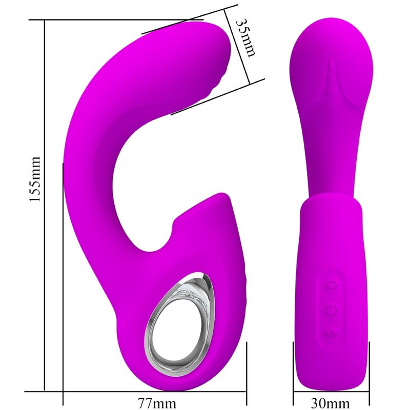 Pretty Love - Sibel Vibrador Punto G + Estimulador Clítoris 10 Vibraciones Morado