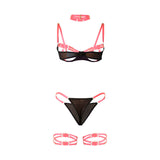 Subblime - 955298 Set Sujetador Con Collar Y Detalles Para Piernas Rosa Fluorescente S/M
