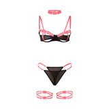 Subblime - 955304 Set Sujetador Con Collar Y Detalles Para Piernas Rosa Fluorescente L/Xl