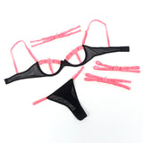 Subblime - 955304 Set Sujetador Con Collar Y Detalles Para Piernas Rosa Fluorescente L/Xl