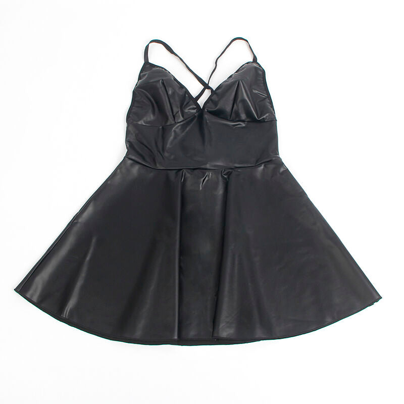 Subblime - 955373 Vestido Con Tirantes De Cuero Negro S/m