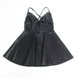 Subblime - 955373 Vestido Con Tirantes De Cuero Negro S/m