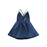 Subblime - 955410 Vestido Con Tirantes De Cuero Azul S/M