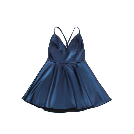 Subblime - 955410 Vestido Con Tirantes De Cuero Azul S/m