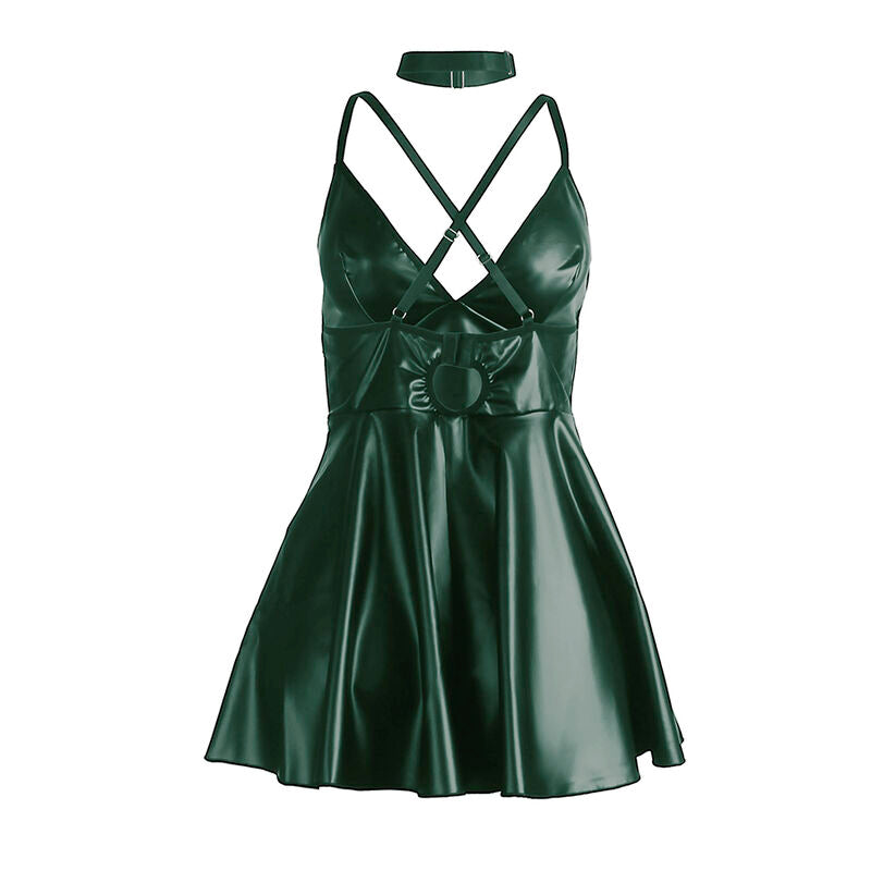 Subblime - 955434 Vestido Con Tirantes De Cuero Verde S/M