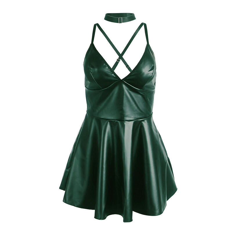 Subblime - 955441 Vestido Con Tirantes De Cuero Verde L/Xl