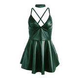 Subblime - 955441 Vestido Con Tirantes De Cuero Verde L/Xl