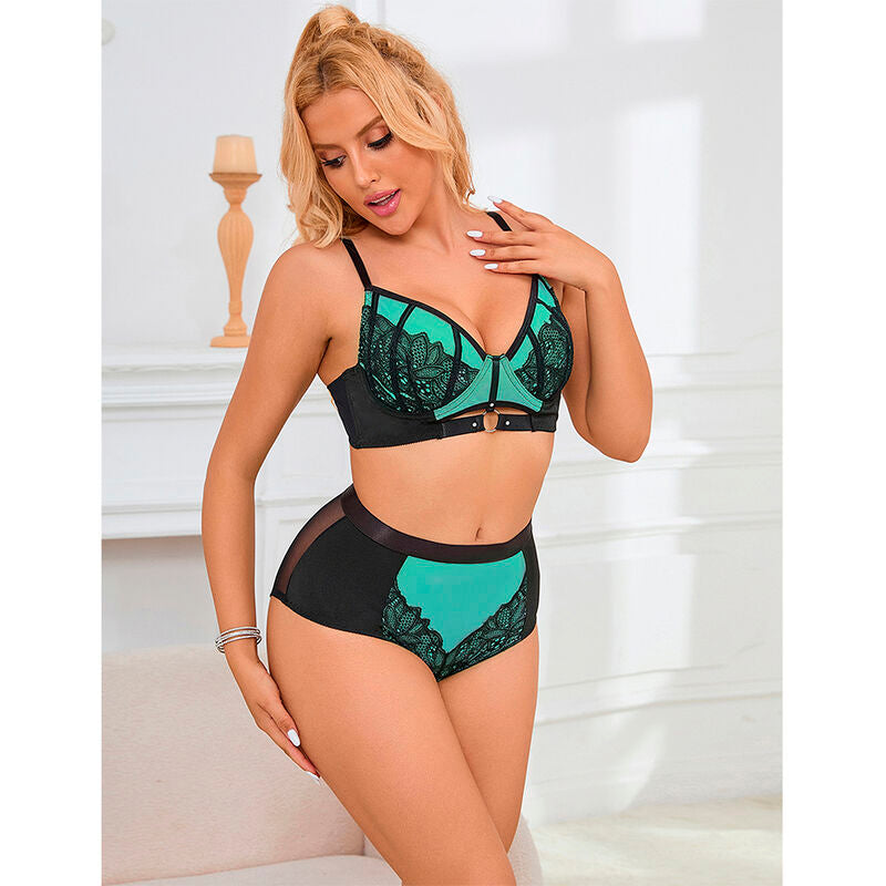Subblime - 955557 Conjunto Sujetador Con Cremallera De Malla De Charol Verde S/M