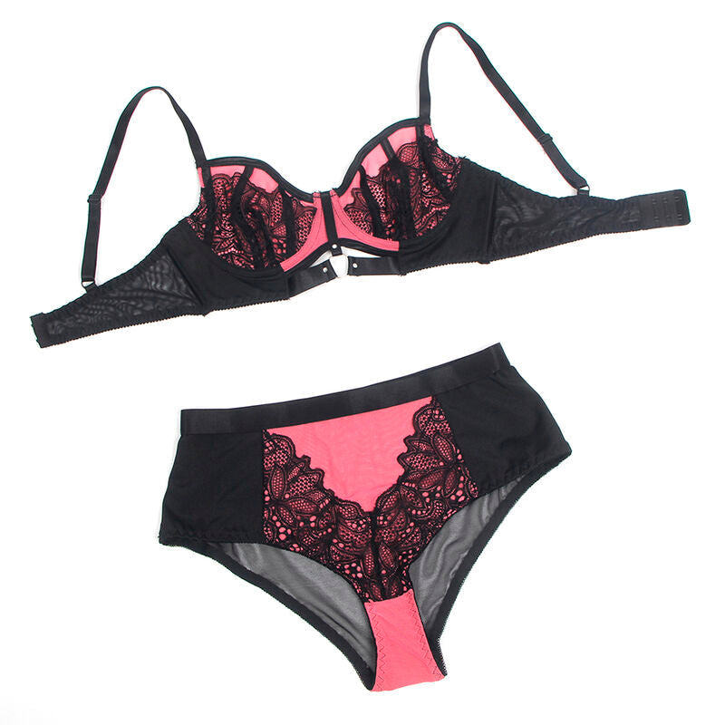 Subblime - 955571 Conjunto Sujetador Con Cremallera De Malla De Charol Rosa S/M