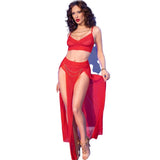 Chilirose - Cr 4850 Set Top Rojo Y Leggins Con Complementos Dorados M