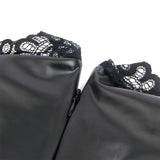 Subblime - 957544 Vestido De Cuero Con Cuello De Encaje Negro S/M