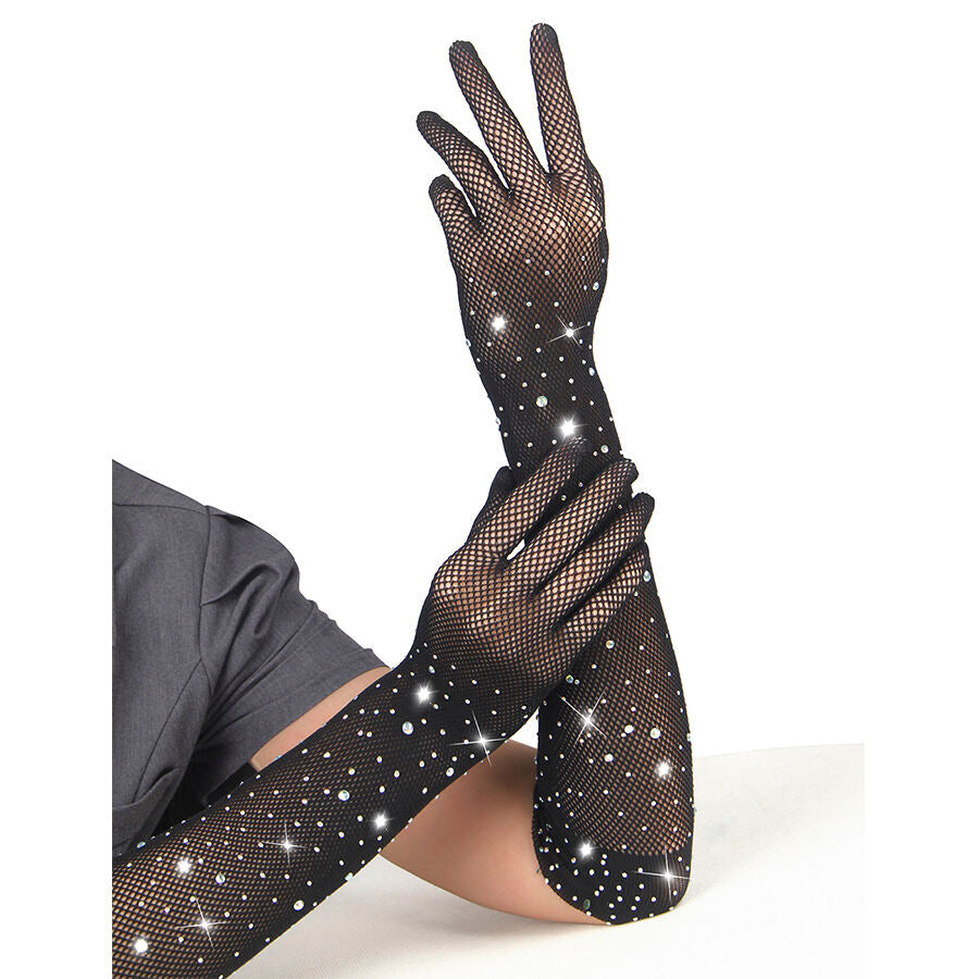 Subblime - 957469 Guantes Transparentes Con Brillo Negro S/M