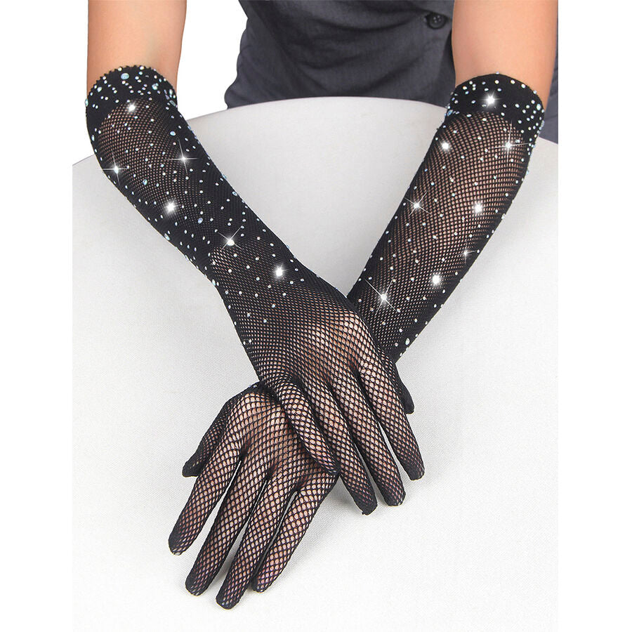 Subblime - 957469 Guantes Transparentes Con Brillo Negro S/M