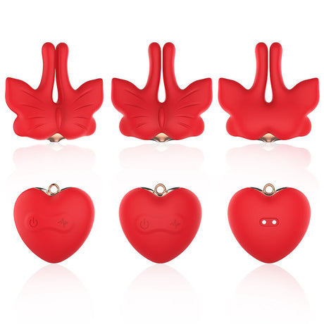 Armony - Pinzas Para Pezones Magnética Con Vibración Forma Mariposa Rojo