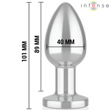 Intense - Plug Anal 10 Vibraciones Metal Con Control Remoto L