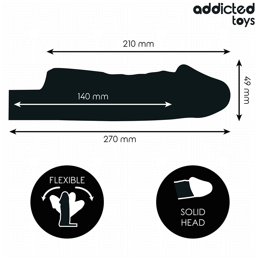 Addicted Toys - Fundas Para El Pene Transparente Talla M 27 Cm