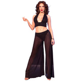 Chilirose - Cr  4857 Set Top Y Pantalones Negro Talla L