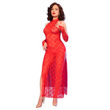 Chilirose - Cr 4853 Vestido Rojo De Encaje Con Guantes L/Xl