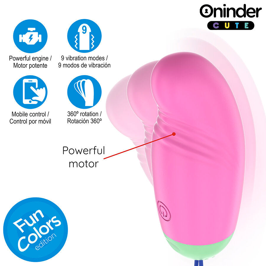 Oninder Cute - Love Pleasure Huevo Vibro-Rotador 360 Silicona - App Mundial Gratuita