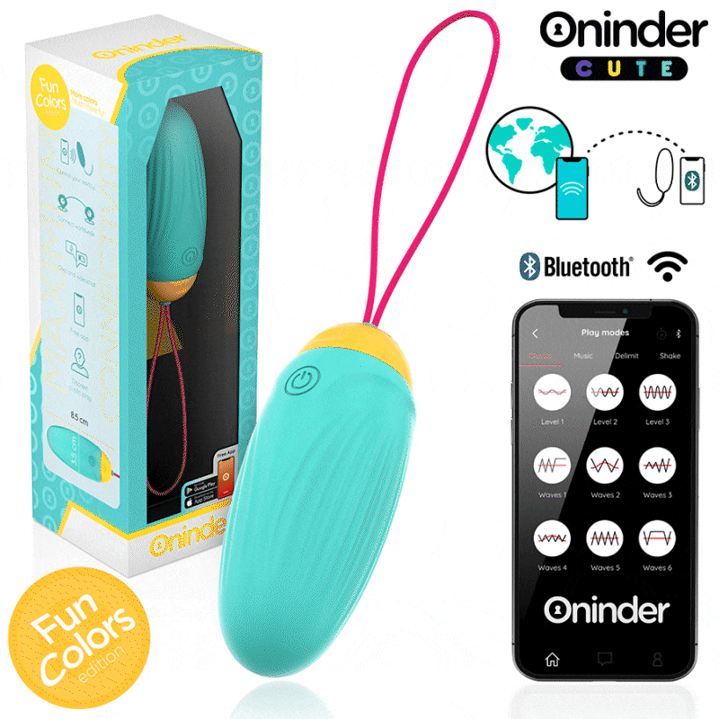 Oninder Cute - Love Pleasure Huevo Vibro-Gemas Rotadoras Silicona - App Mundial Gratuita