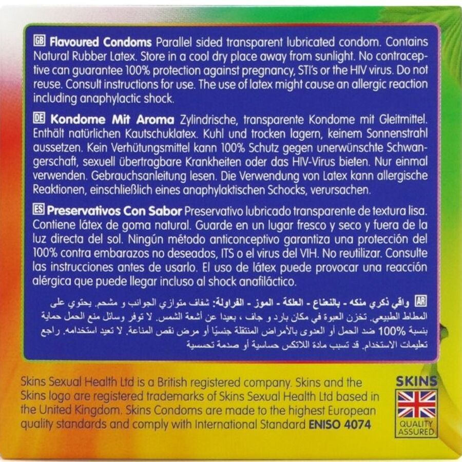 Skins - Multi Sabores Preservativos Premium Pack 4