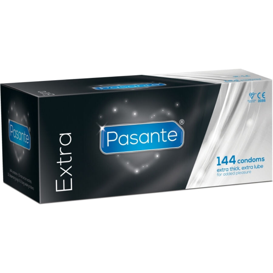 Pasante - Extra Preservativos Extra Gruesos Con Lubricación Adicional 144 Unidades