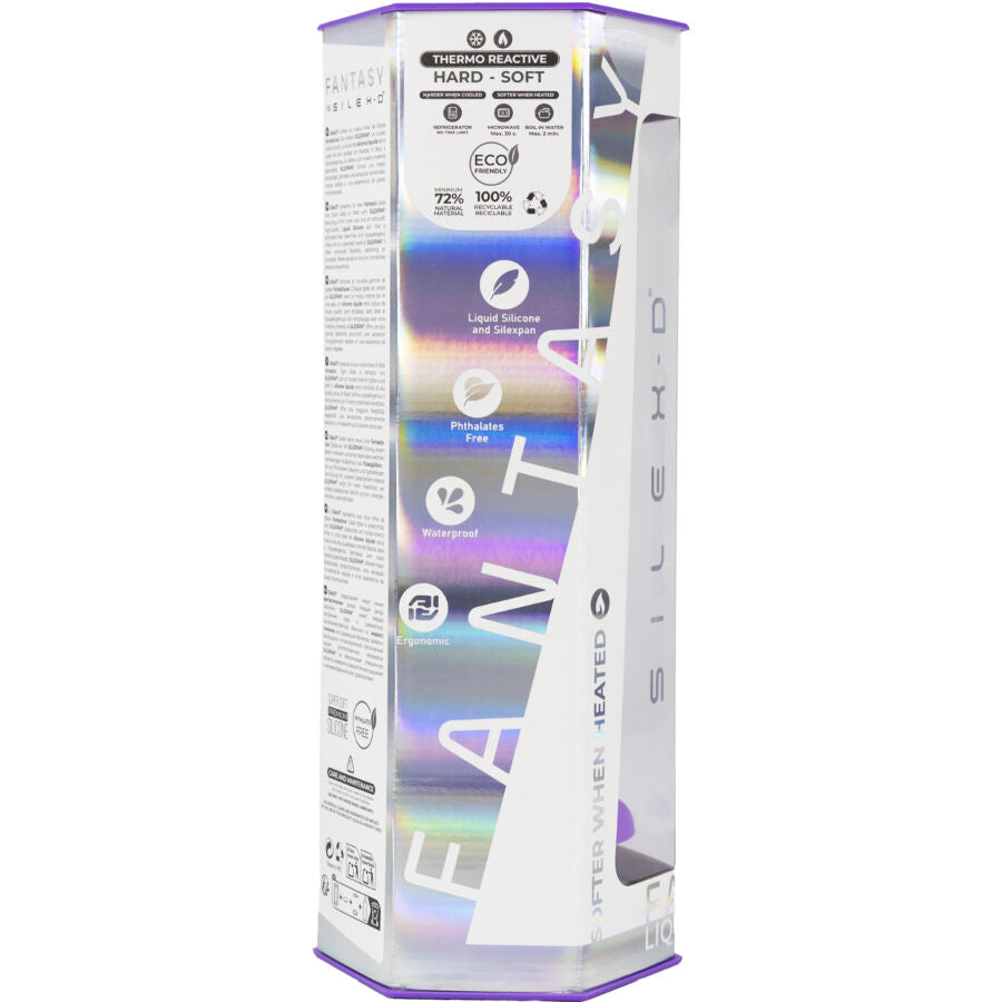 Silexd - Dreamy Dildo Fantasy Silicona Liquida Termoreactivo Violeta 18.5 Cm