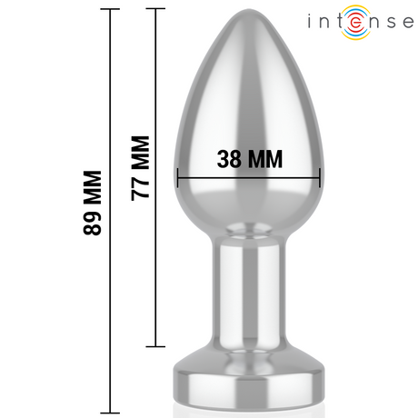 Intense - Plug Anal Talla M De Metal Vibrador Con Luces Led Multicolor Y Control Remoto