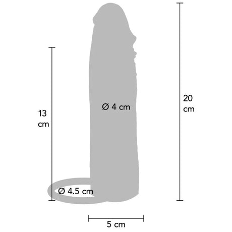 Get Real - Funda Hydrated Skin De Silicona Para Pene Caramelo 20 Cm