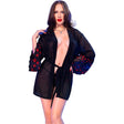 Chilirose - Cr 4882 Babydoll & Tanga Negro L