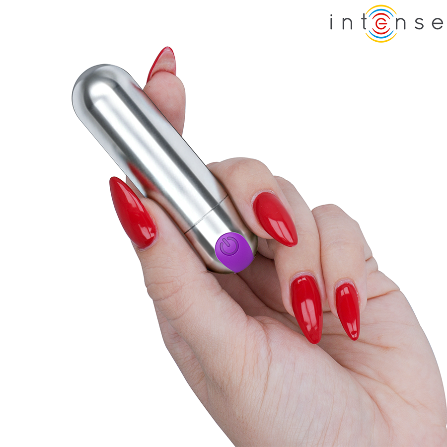 Intense - Karen Mini Bala Vibradora 10 Modos Recargable Plateado