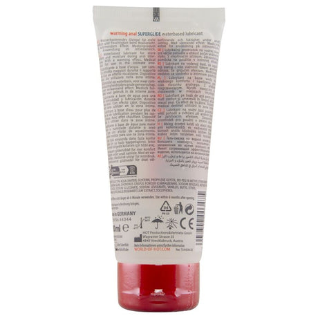 Hot - Anal Superglide Warming Liquid Pleasure Lubricante Anal Base Agua Efecto Calor 100 Ml