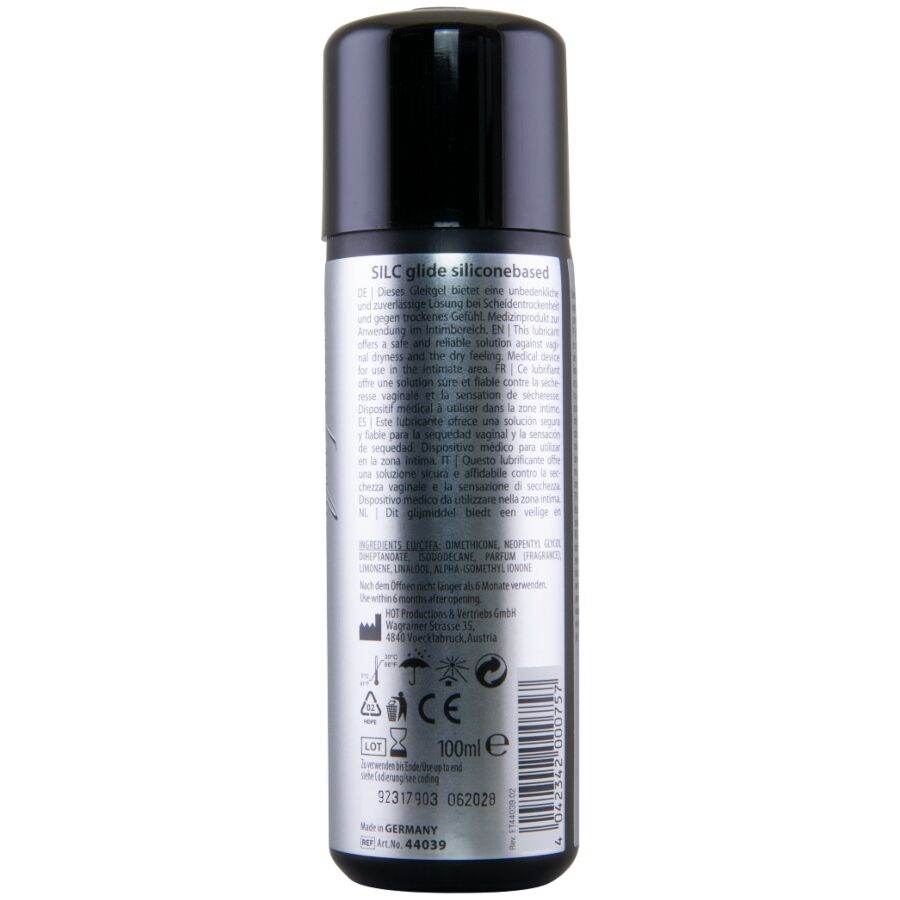 Hot - Silc Glide Lubricante Base Silicona 100 Ml