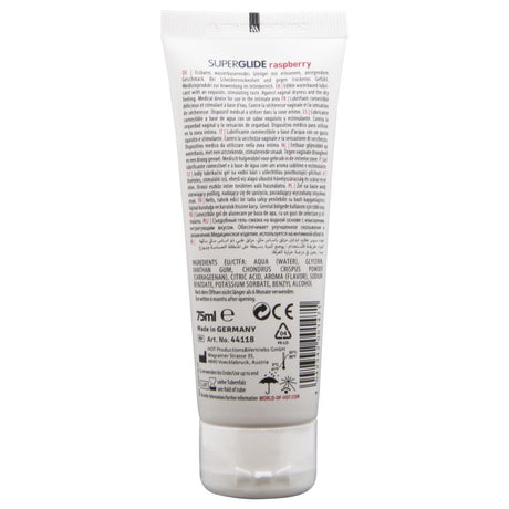 Hot - Superglide Lubricante Comestible Base Agua Frambuesa 75 Ml