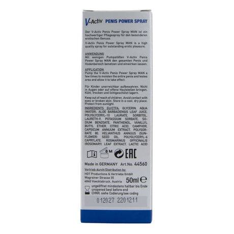 Hot - V-activ Penis Power Spray Para Hombre 50 Ml