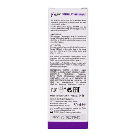 Hot - V-activ Spray Estimulante Para Mujer 50 Ml