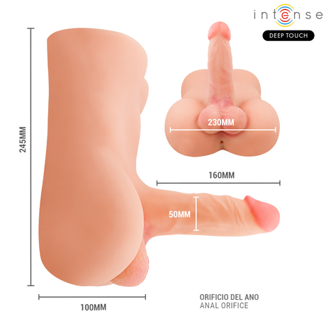 Intense Deep Touch - Damien Torso Con Dildo Realístico Con Empuje Y Vibración Control Remoto 3.5 Kg