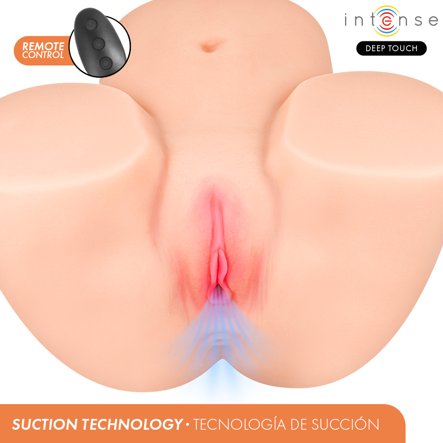 Intense Deep Touch - Ginger Masturbador Ano Y Vagina Con Efecto Succión, Calor, Vibración Y Voz Con Control Remoto 5.3 Kg