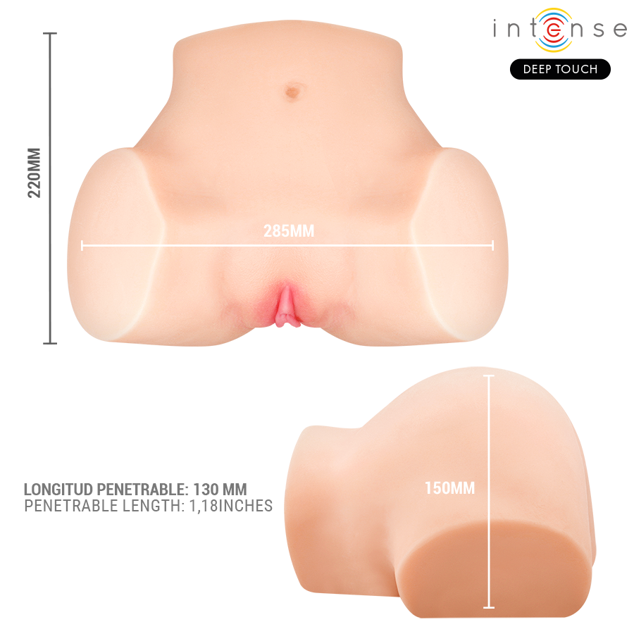 Intense Deep Touch - Nicole Masturbador Ano Y Vagina Con Efecto Succión, Calor, Vibración Y Voz Con Control Remoto 5.3 Kg