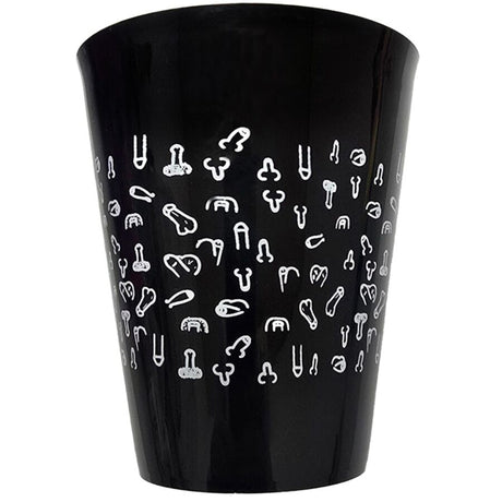 Diablo Picante - Vaso Negro 500 Ml Con Penes Blancos