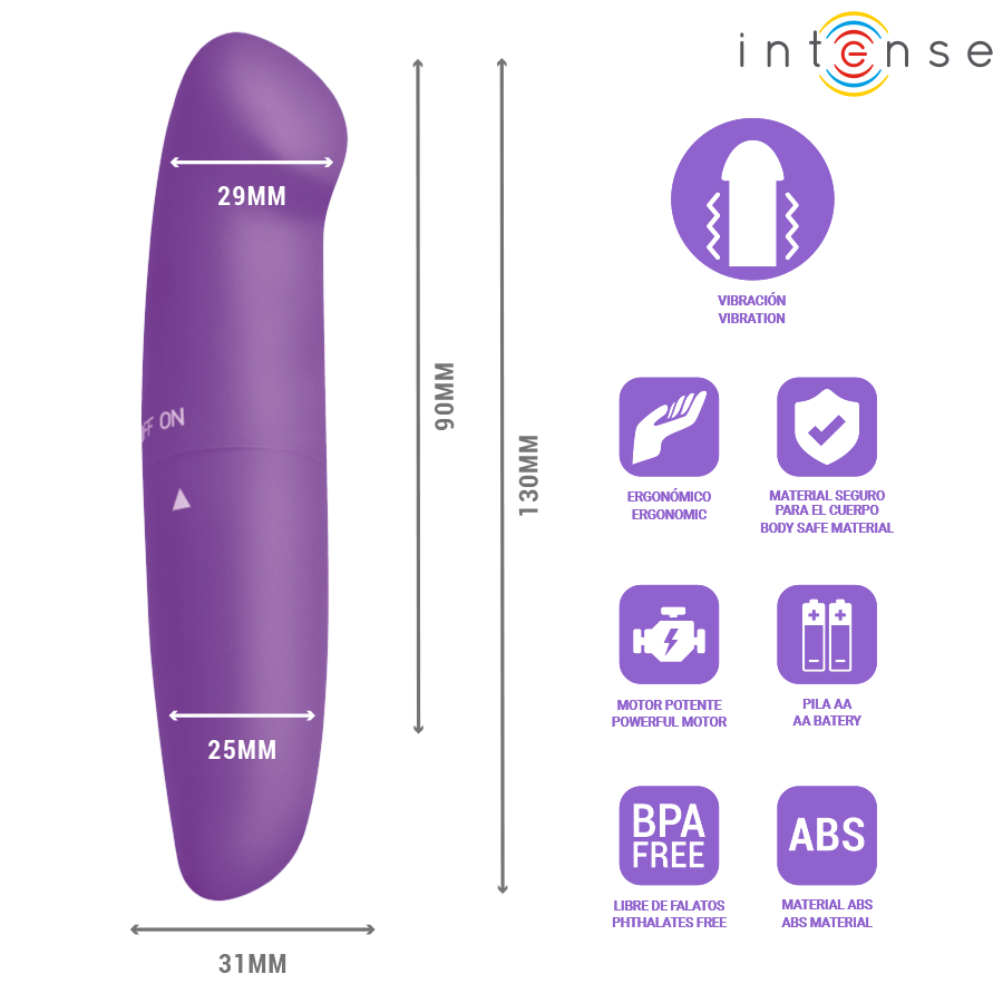 Intense - Phil Vibrador Punto G Lila 13 Cm