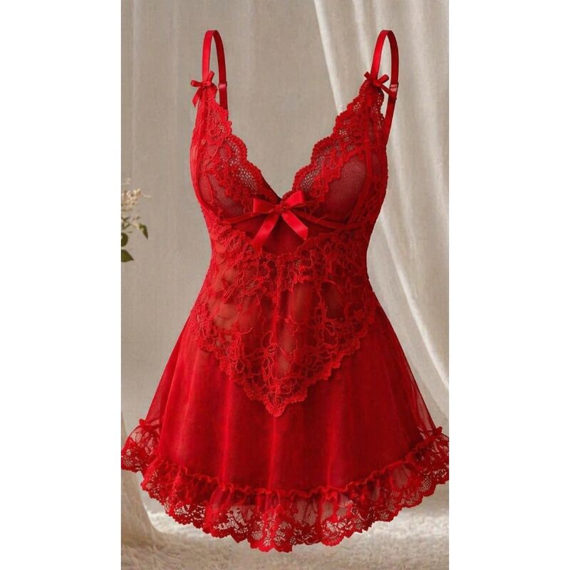 Livco Corsetti Fashion - Nuit Set Camiseta + Panty Rojo 2028 L/Xl